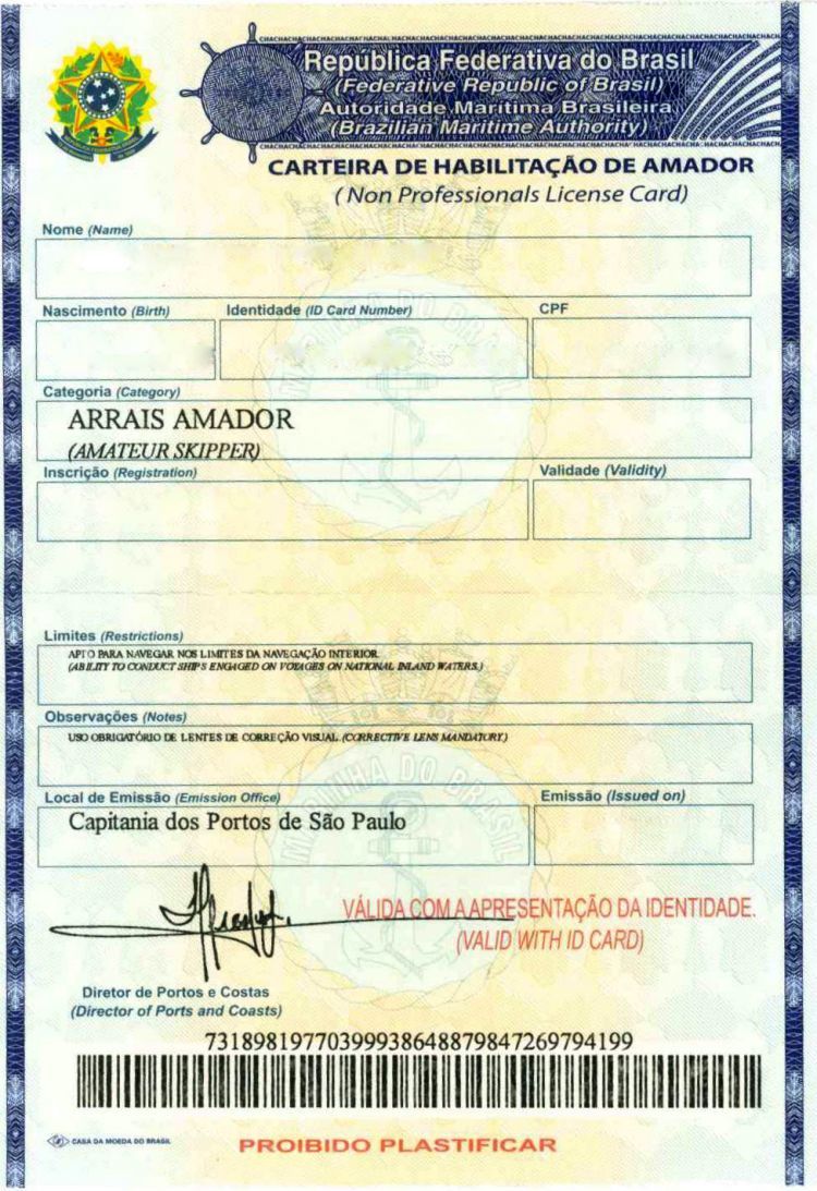 Exemplo de Habilitação Náutica